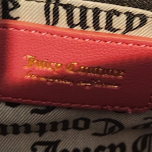 Juicy Couture Rhinestone Debossed Logo Speedy Satchel-Raspberry - Picture 6 of 8